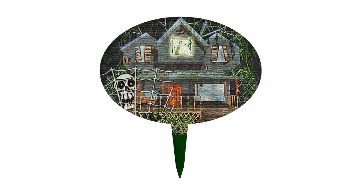 Halloween Haunted House Cake Topper Zazzle Halloween Haunted House Cake Topper Zazzle
