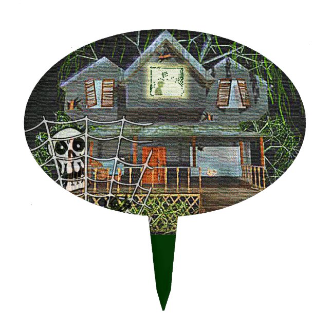 Halloween Haunted House Cake Topper (Front)