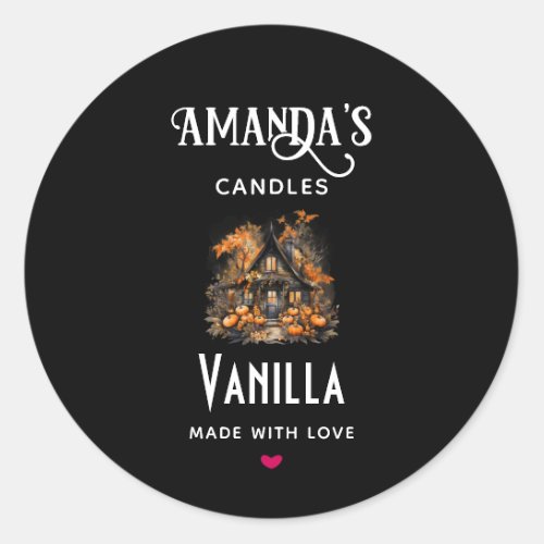 Halloween Haunted House Candle Business Classic Round Sticker