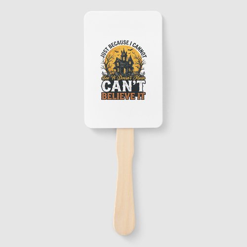 Halloween Haunted House Cant Believe It Vintage Hand Fan