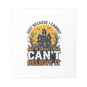 Halloween Haunted House Cant Believe It Vintage Notepad