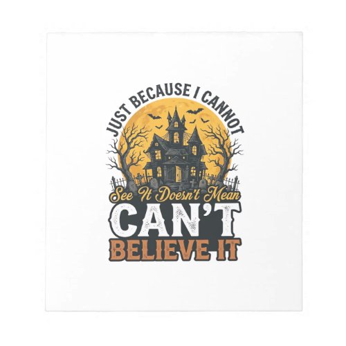 Halloween Haunted House Cant Believe It Vintage Notepad