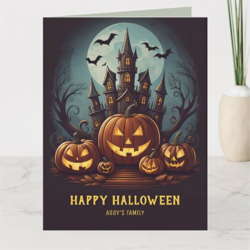 Halloween haunted house  card