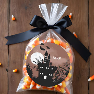 Halloween Haunted House Classic Round Sticker