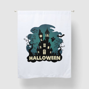 Halloween Haunted House Clock Tower Bats Ghost_1 Blackout Curtains
