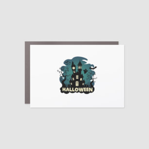 Halloween Haunted House Clock Tower Bats Ghost_1 Car Magnet