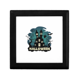 Halloween Haunted House Clock Tower Bats Ghost_1 Gift Box