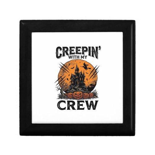 Halloween Haunted House Creepin With My Crew Shirt Gift Box