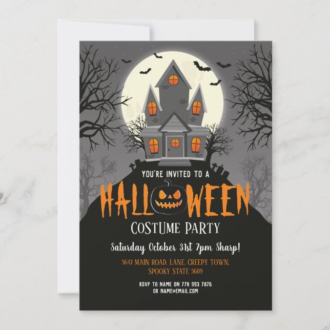 Halloween Haunted House Creepy Party Invite (Front)