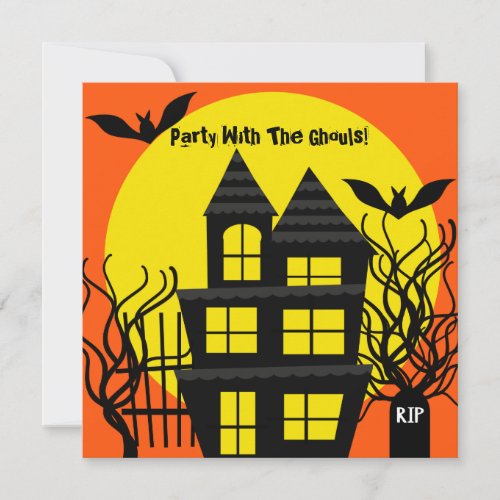 Halloween Haunted House Custom Invitation