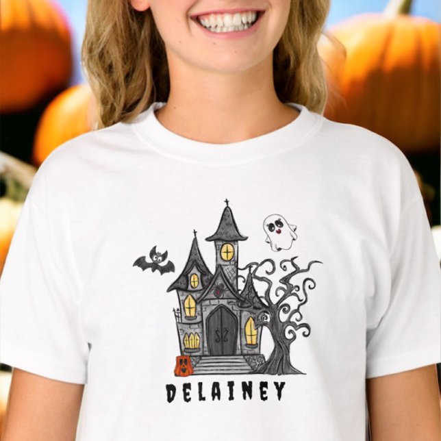 Halloween Haunted House Custom Spooky Cute T-Shirt (Creator Uploaded)