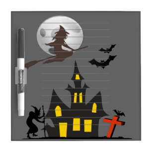 Halloween Haunted House Dry Erase Board