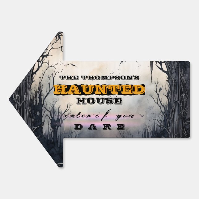 Halloween Haunted House Enter Dare Welcome Party Sign (Front)