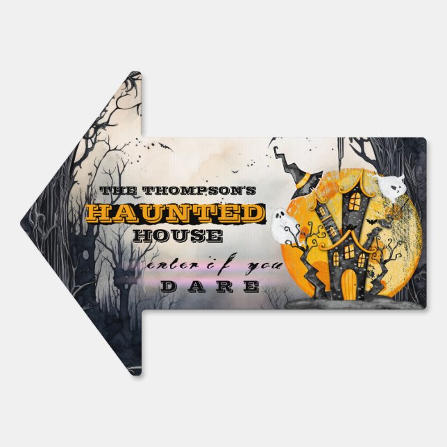 Halloween Haunted House Enter Dare Welcome Party Sign (Front)