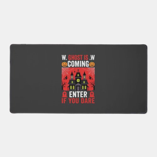 Halloween Haunted House Enter If You Dare Desk Mat