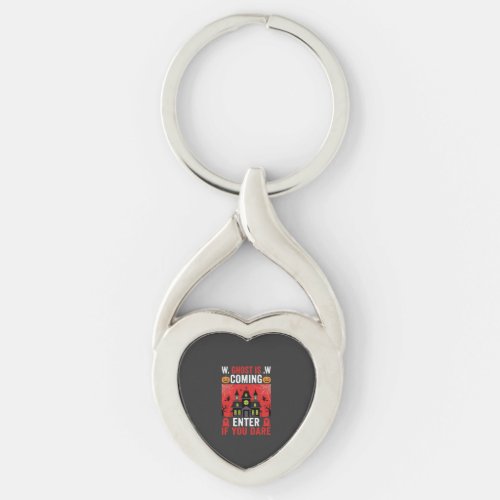 Halloween Haunted House Enter If You Dare Keychain