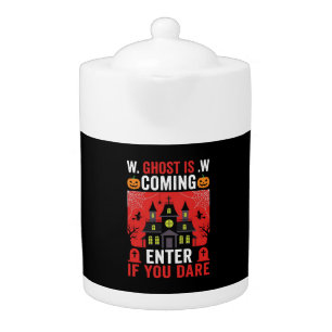Halloween Haunted House Enter If You Dare Teapot