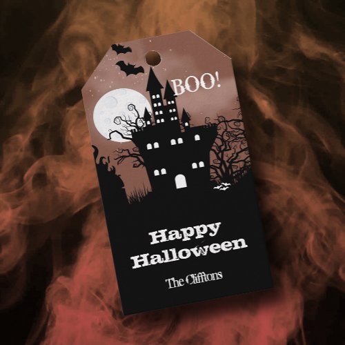 Halloween Haunted House Favor Gift Tags