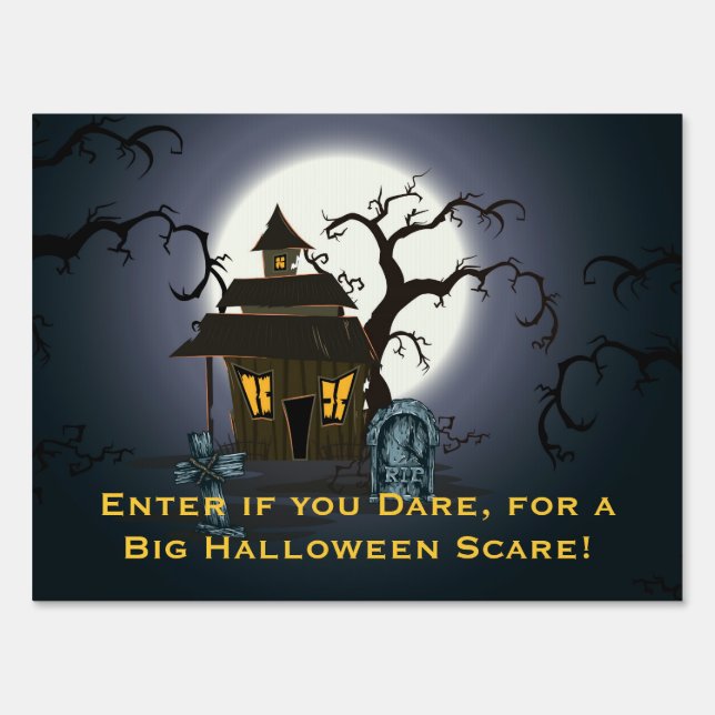 Halloween Haunted House Graveyard Yard Signs (Front)