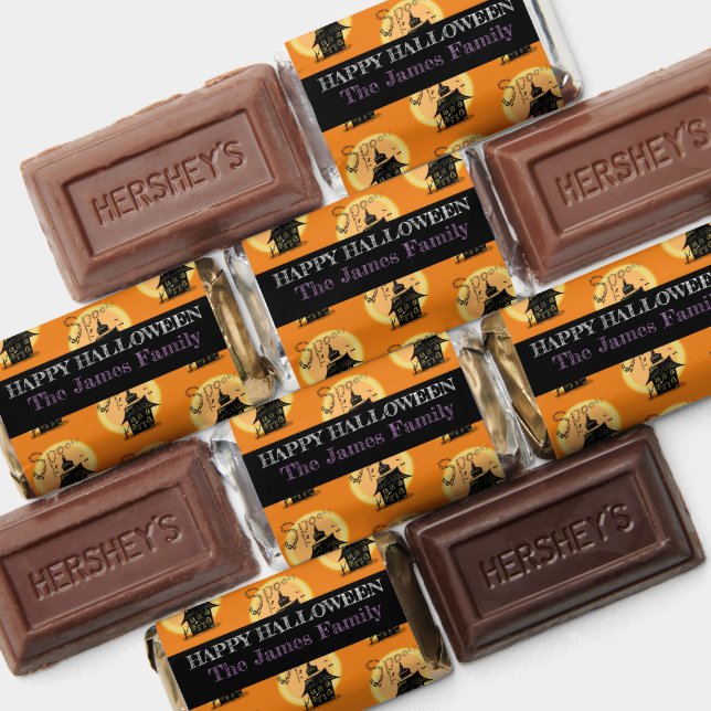 Halloween Haunted House Hand Drawn Pattern Orange Hershey's Miniatures (Assorted)