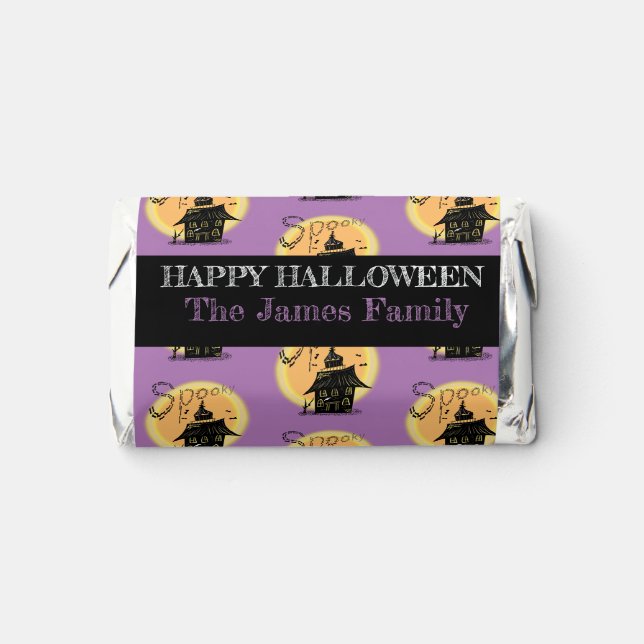 Halloween Haunted House Hand Drawn Patterned  Hershey's Miniatures (Front)