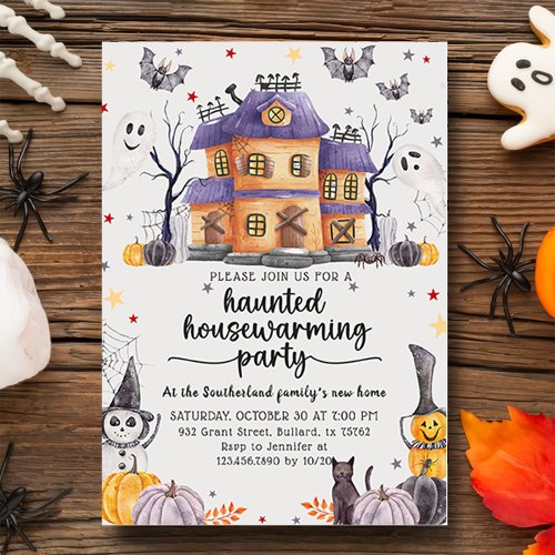 Halloween Haunted House Housewarming Party Invitation