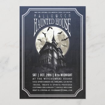 Halloween Haunted House Invitations by Anything_Goes at Zazzle