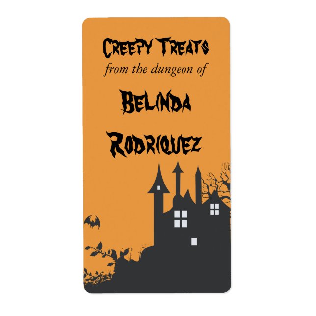 Halloween Haunted House Kitchen Label (Front)