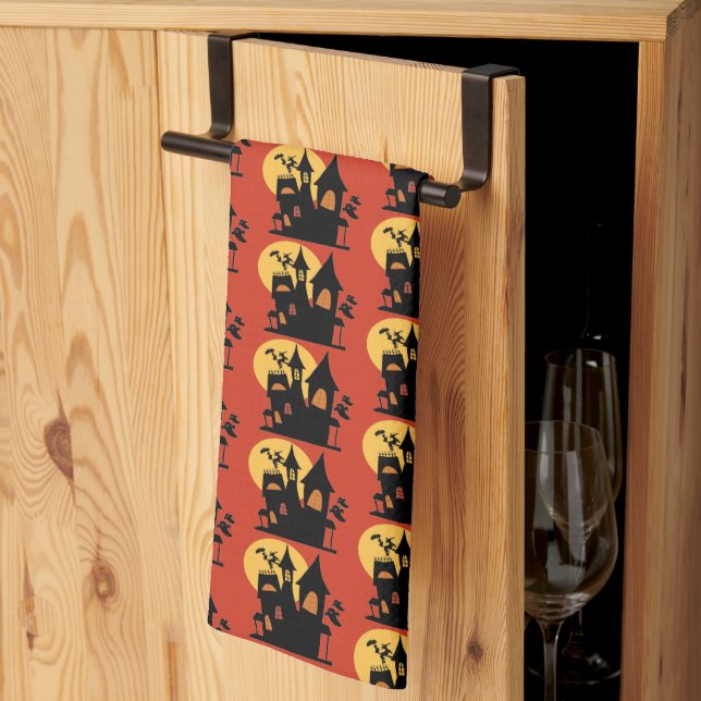 Halloween Haunted House  Kitchen Towel (Thirds Fold)