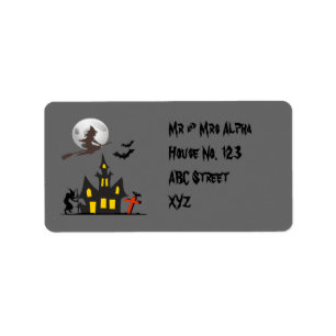 Halloween Haunted House Label