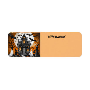 Halloween haunted house label