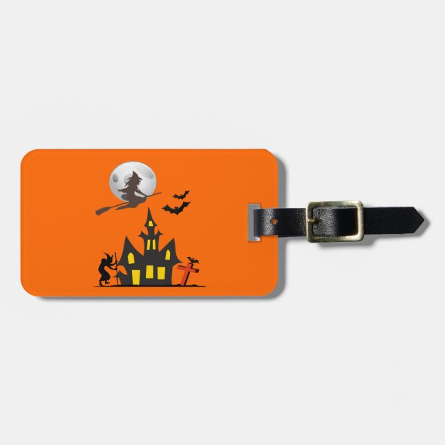 Halloween Haunted House Luggage Tag (Front Horizontal)