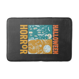 Halloween Haunted House Moon Skeleton Design_1 Bath Mat