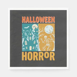 Halloween Haunted House Moon Skeleton Design_1 Napkins
