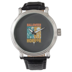 Halloween Haunted House Moon Skeleton Design_1 Watch