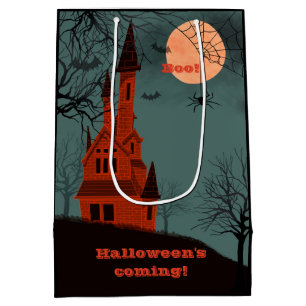 Halloween Haunted House Moon Spooky Fun Medium Gift Bag