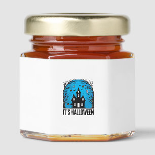 Halloween Haunted House Moon Vintage Engraving Des Honey Jar Favors
