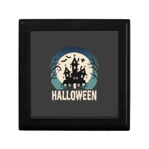 Halloween Haunted House Moonlight Vector Gift Box