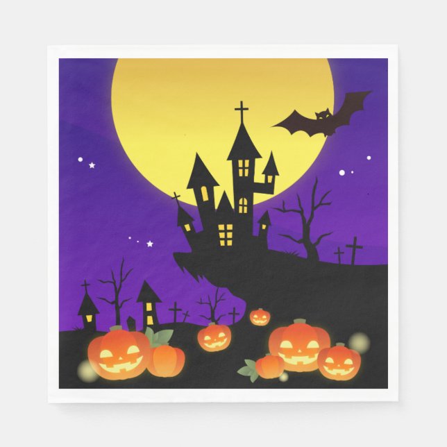 Halloween Haunted House Napkins (Front)