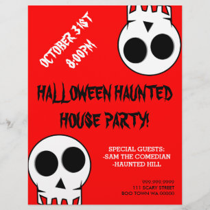 Halloween Haunted House Party Announcement Flyer