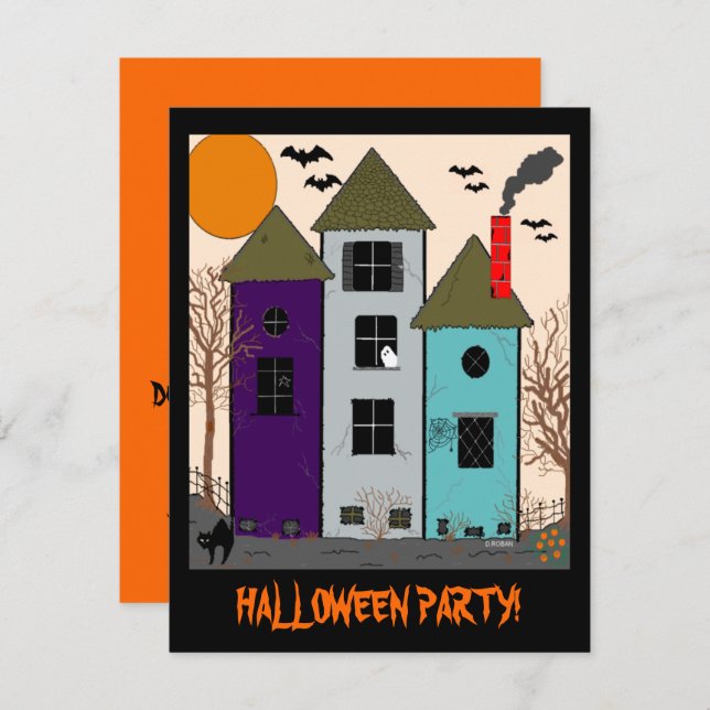Halloween Haunted House Party Invitation (Front/Back)