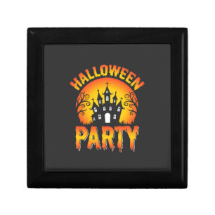 Halloween Haunted House Party Vector Gift Box