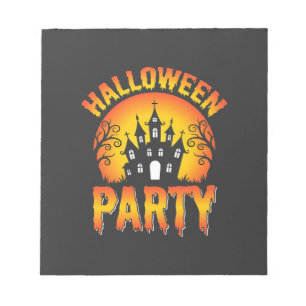 Halloween Haunted House Party Vector Notepad