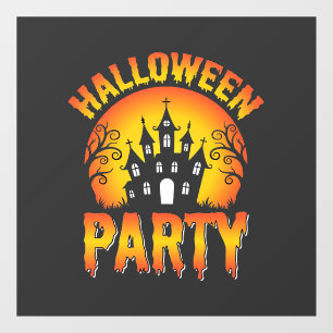 Halloween Haunted House Party Vector Window Cling