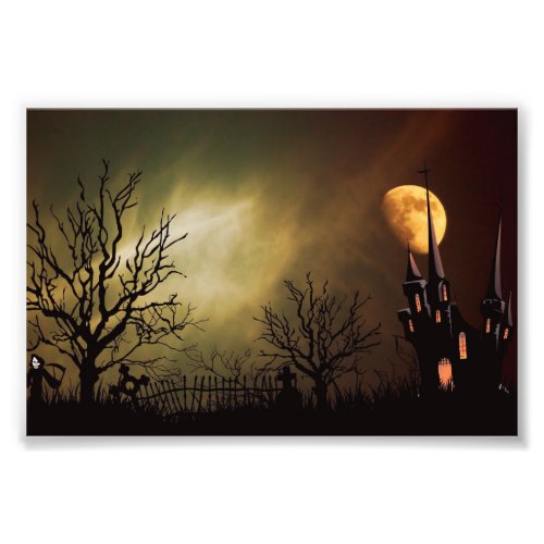 Halloween Haunted House Photo Print