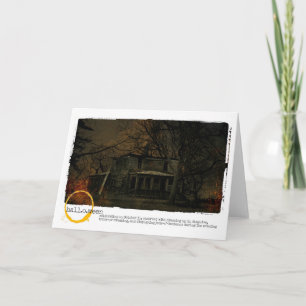 Halloween Haunted House photograph Card