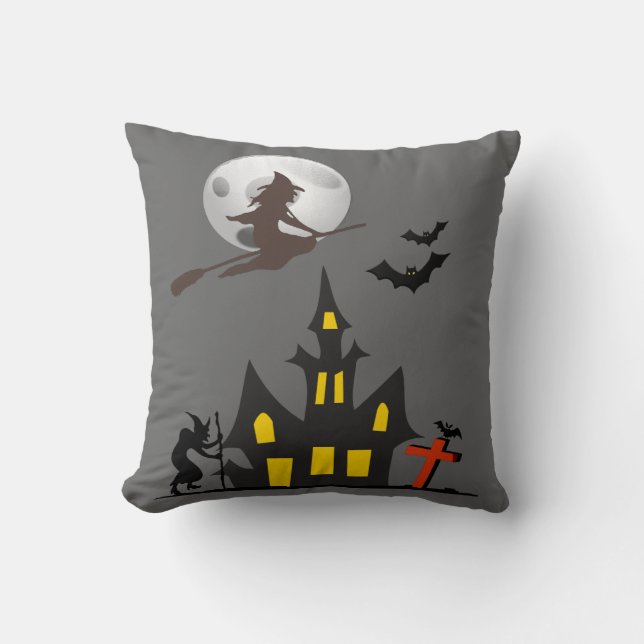 Halloween Haunted House Pillows (Front)