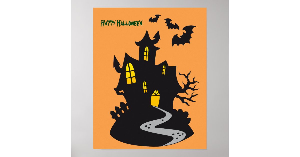 Halloween Haunted House Poster | Zazzle