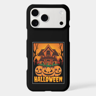 Halloween Haunted House Pumpkin Illustration iPhone 17 Pro Max Case