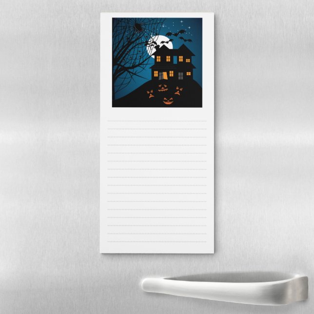 Halloween Haunted House Refrigerator Magnetic Notepad (In Situ)